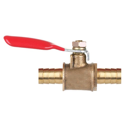 Brass ball valve - brass, red