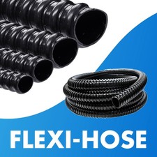 BLACK CORRUGATED FLEXIBLE POND HOSE FISH GARDEN FILTER PUMP MARINE FLEXI PIPE