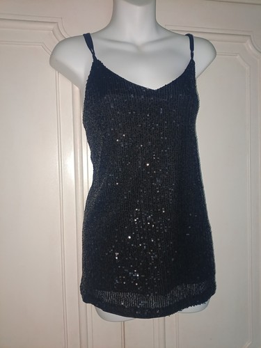 Sequin cami jet - tu, black
