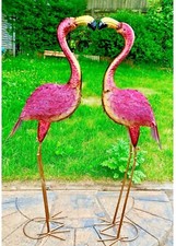 Large HandMade Metal Flamingo