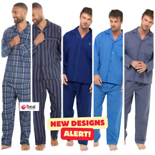 Mens Plain Poly Cotton Pyjama PYJAMAS Traditional  plain  and patterned