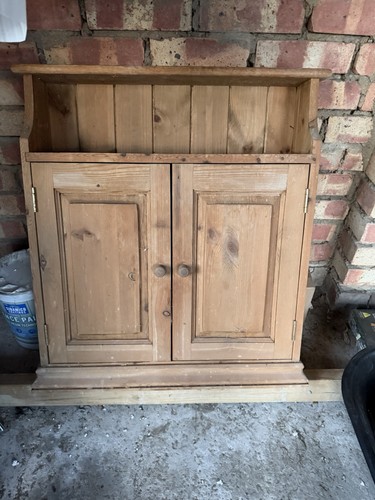 Antique pine kitchen cupboard - kitchen,