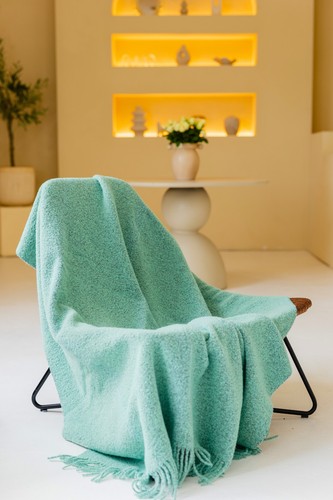 Merino wool bouclé blanket - bouclé,