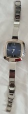 1970's Lanco Ladies White Metal, Blue Face Wrist Watch