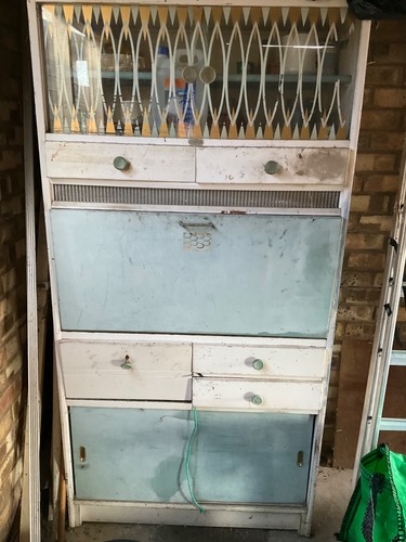 Vintage 1950s blue kitchen - blue,