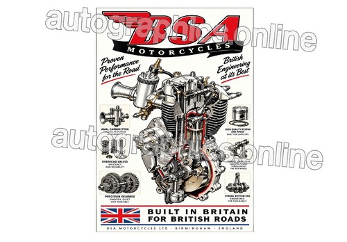 Bsa engine metal signs - ,