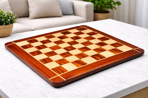 Wooden chess board - chess, rounded