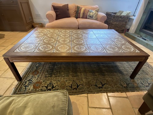 Coffee table large tiled top - table,