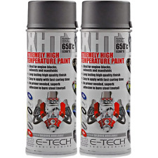 2x E-Tech GRAPHITE High Temperature VHT XHT Spray Paint Engine Block Exhaust Can