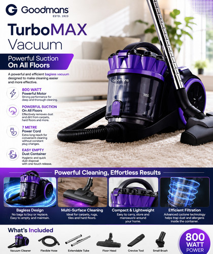 Goodmans turbomax bagless - turbomax,