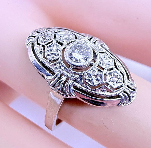 Antique 18ct white gold - antique,