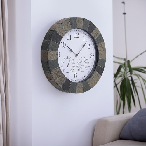 Garden wall clock - wall, thermometer