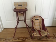 Mamas and Papas vintage doll's high chair and bouncer/rocker chair ex con