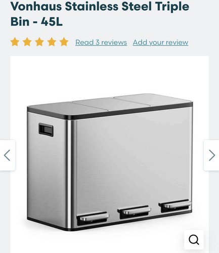 Vonhaus stainless steel triple - vonhaus,