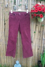 VINTAGE Y2K -  M & S  PER UNA BURGUNDY WINE STRETCH CORD FLARES SIZE 14 REGULAR