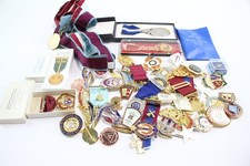 Masonic Assorted Items Inc Jewels / Medals Pin Badges Tokens Vintage Enamel Etc