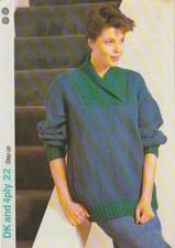 Ladies DK & 4Ply Knitting Pattern.22. Step Up Sweater