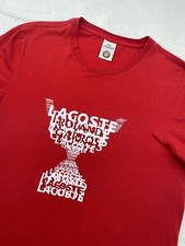 Lacoste T-Shirt Men’s UK 4 Medium Red Roland Garros Paris Tennis