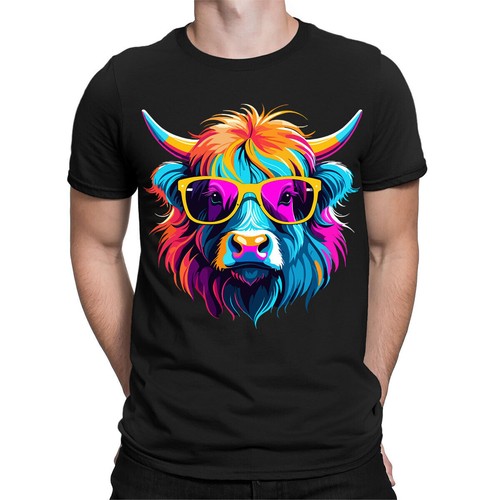 Colourful highland cow - highland,