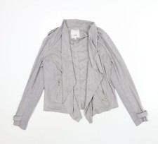 River Island Womens Grey Jacket Size 10 - Waterfall Front