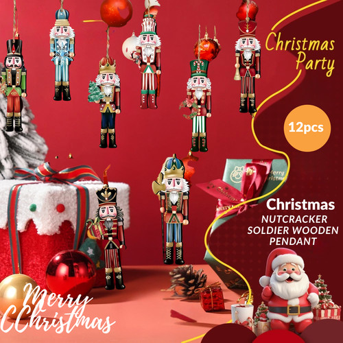 12pcs wooden nutcracker - wooden,
