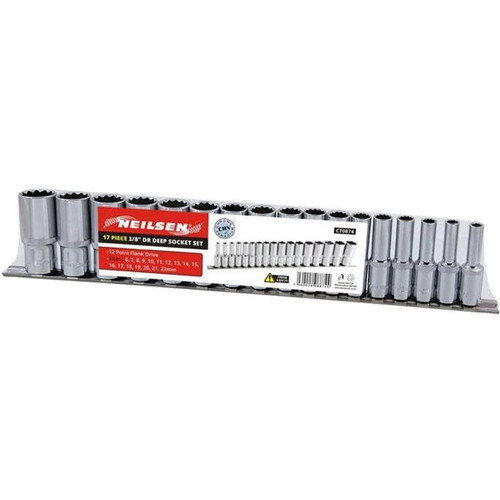 17pc metric long reach - 17pc, 3/8"