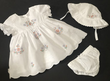 Baby Girls M&S White Peter Rabbit Dress Knicker Hat Set