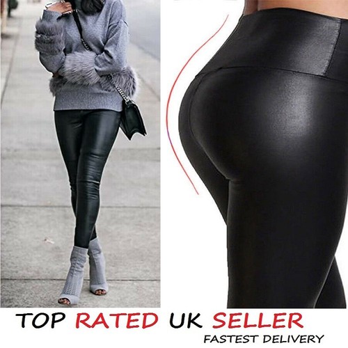 High waist leggings wet look - leggings,