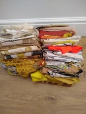 Material scraps offcuts lucky dip. Cream gold beige etc. Crafting sewing.