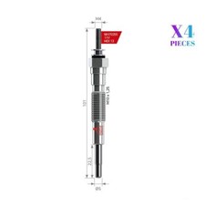 4X Glow Plugs Fits Mazda E Bus