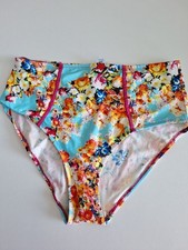 Pour Moi Bikini Bottoms Size 14 High Rise Swim Briefs Tummy Control New Swimwear