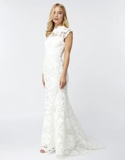 Brand New Monsoon Emilie lace bridal maxi dress ivory - UK SIZE 12
