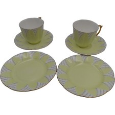 Roslyn Fine Bone China Tea Cup & Saucer Set Yellow Floral Made in England Used