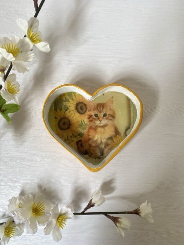 Handmade kitten heart shaped - kitten,