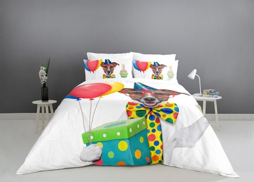 Printed dog duvet cover - 3d,