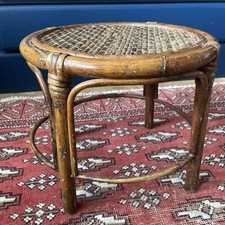 Vintage Plant Stand Mid Century Cane Bamboo Rattan Houseplants Boho Tiki