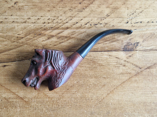 Vintage wooden horse head