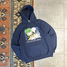 Vintage 90s Dready Skateboarding Smoking Alien Graphic Hoodie XL