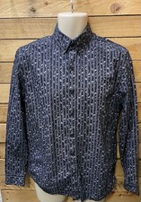 Casual Shirt, Men’s Jeff Banks, Blue White Stripe / Patterns 40 In Chest  Cotton