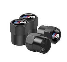 Genuine 4 Piece BMW M Sport Tyre Valve Dust Caps Black Stem Case Covers