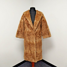 Vintage Musquash Muskrat Natural Golden Beige Longline Coat Jacket See Descrip