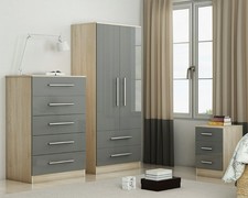 High Gloss Trio Bedroom Set