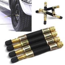 Flexible Rubber Tyre Valve Extension 105mm Twin Wheel Lorry Van Bus Adapter X 4