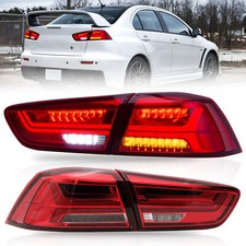VLAND Red White LED Tail Lights For 2008-17 Mitsubishi Lancer/EVO X W/Sequential