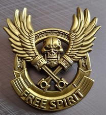 Free Spirit Skull Metal Pin Badge Brooch Biker Motorcycle Punk Harley Davidson
