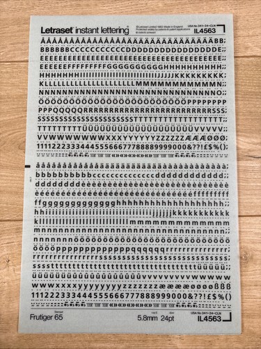 Letraset rub transfer - letraset,