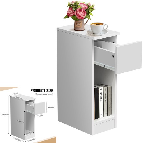 Slim wood bedside table - slim,