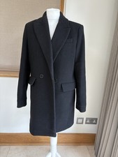 MANGO WOMENS BLACK WOOL BLEND COAT SIZE M