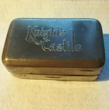 Knight's Castile travelling hinged soap tin. Antique.  Used C1919 Excellent Cond