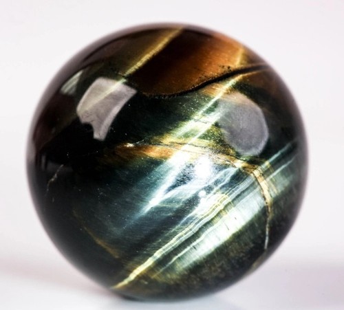 Blue yellow tigers eye - blue, sphere